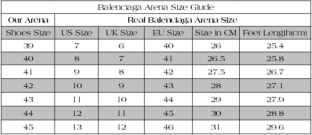 mcqueen shoes size chart