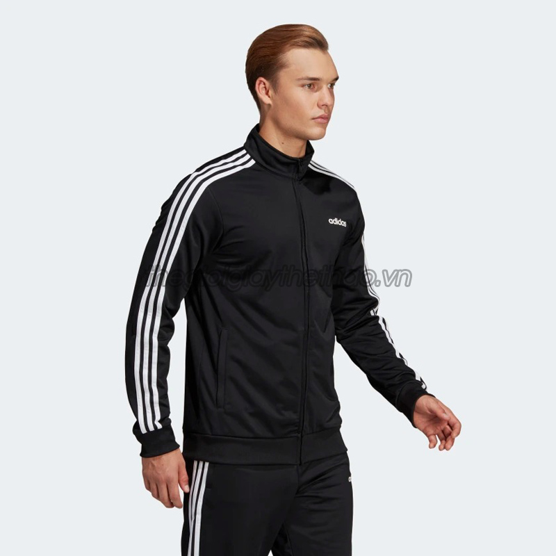 Áo nam adidas Essentials 3-Stripes Tricot Track Jacket - Black DQ3070 Chính hãng 3